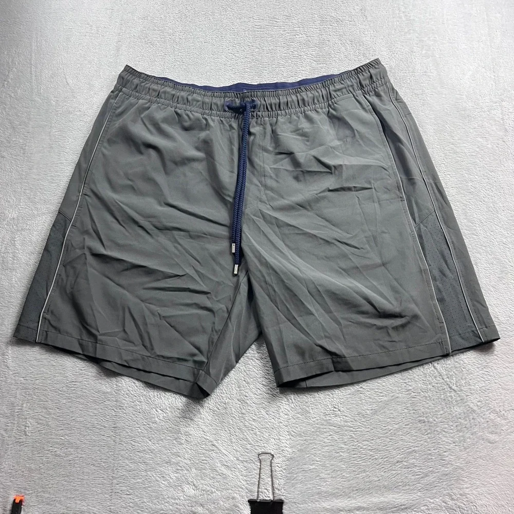 Vilebrequin Mens XXL Gray Swim Trunks Elastic Drawstring Shorts 17421